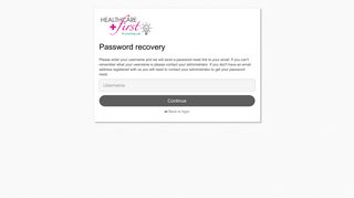 HEALTHCAREfirst - Forgot password