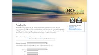 Find a Provider - HCH Logix / Healthcare Highways Network