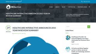 Healthcare Interactive Announces 2015 Year in Review Summary ...