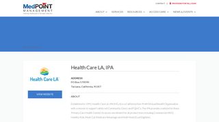 Health Care LA, IPA - MedPOINT Management