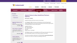Submit Claims to New HealthCare Partners Address - EmblemHealth