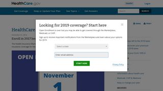Enroll in 2017 health insurance coverage now! | HealthCare.gov