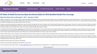 NY State of Health Announces Open Enrollment Dates for 2018 ...