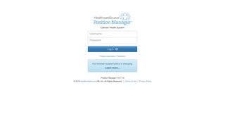 HealthcareSource Position Manager Login Page