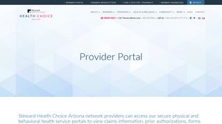 Provider Portal - Steward Health Choice Arizona Steward Health ...