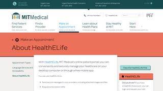 About HealthELife | MIT Medical