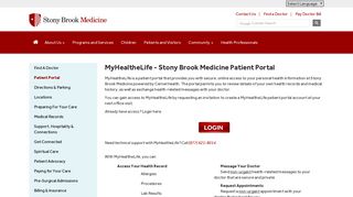 MyHealtheLife - Stony Brook Medicine Patient Portal | Stony Brook ...