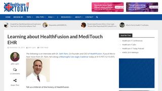 Learning about HealthFusion and MediTouch EHR | Healthcare IT ...