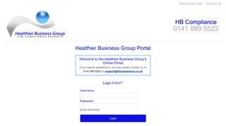Log in to HB Compliance - Healthier Business