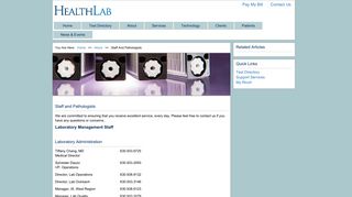 Staff and Pathologists - Health Lab