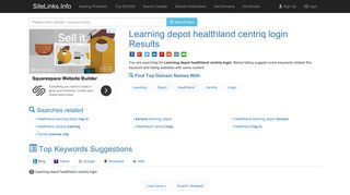 Learning depot healthland centriq login Results For Websites Listing