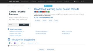 Healthland learning depot centriq Results For Websites Listing