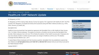 HealthLink OAP Network Update - Benefits - Illinois.gov
