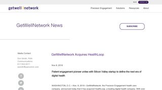 GetWellNetwork Acquires HealthLoop | GetWellNetwork