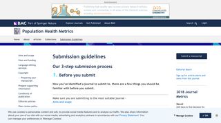 Population Health Metrics | Submission guidelines