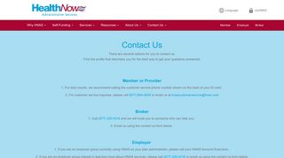 Contact Us | HealthNow Administrative Services | Health Care ...