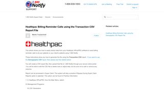 Healthpac Billing Reminder Calls using the Transaction CSV Report File