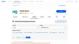 Working at Health Quest: 189 Reviews | Indeed.com