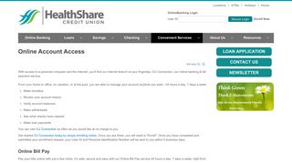 Online Account Access - HealthShare Credit Union