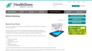 Mobile Banking - HealthShare Credit Union