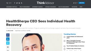 HealthSherpa CEO Sees Individual Health Recovery | ThinkAdvisor