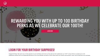 My Birthday Perks Login Page | AIA Singapore