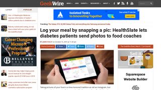 Log your meal by snapping a pic: HealthSlate lets diabetes patients ...