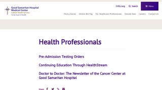 Health Professionals | Good Samaritan - Good Samaritan Hospital