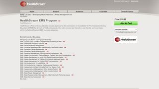 HealthStream EMS Program - HealthStream Online Store
