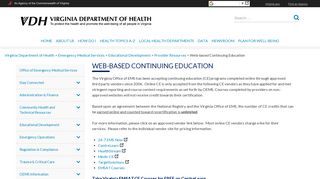 Web-based Continuing Education – Emergency Medical Services