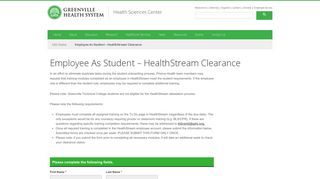 Employee as Student HealthStream Clearance - GHS Health Sciences ...