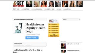 Healthstream Dignity Health Login - HealthStream Net Worth