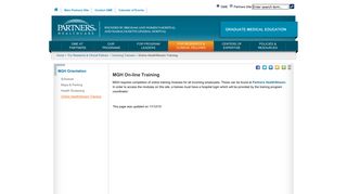 MGH On-Line Training | HealthStream | Partners Graduate Medical ...