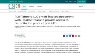 RQI Partners, LLC enters into an agreement with HealthStream to ...