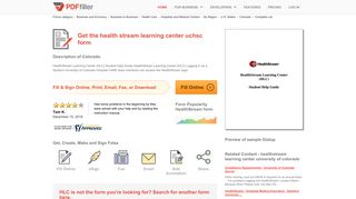 Health Stream Learning Center Uchsc - Fill Online, Printable, Fillable ...