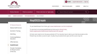 HealthStream, Mount Carmel Health, Columbus, OH