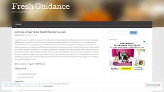 Activate or Sign Up for HealthTeacher Account « Fresh Guidance