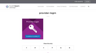 provider-login - HealthTeam Advantage