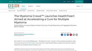 The Myeloma Crowd™ Launches HealthTree® Aimed at Accelerating ...