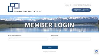 MEMBER LOGIN - Contractors Health Trust