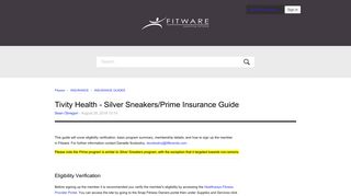 Tivity Health - Silver Sneakers/Prime Insurance Guide – Fitware