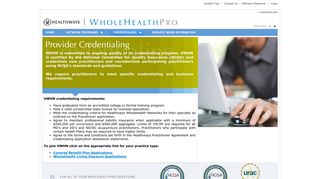 Provider Credentialing - WholeHealth Networks