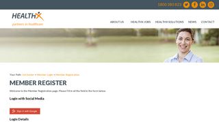 Member Registration - HealthX