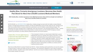 Healthy Blue, Formerly Amerigroup Louisiana, Becomes New Health ...