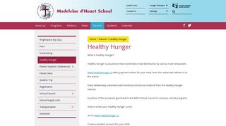 Healthy Hunger - Calgary Catholic School District