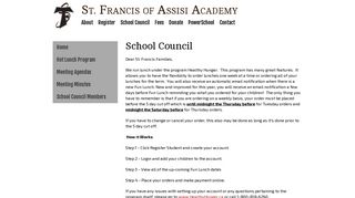 Hot Lunch Program - St. Francis of Assisi Academy