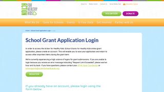 School Grant Application Login - Action for Healthy Kids