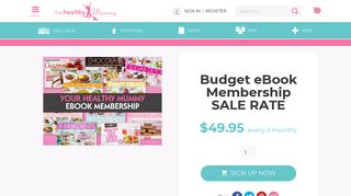 Budget eBook Membership SALE RATE | The Healthy Mummy
