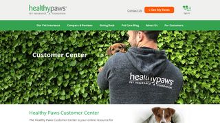 Customer Center | Healthy Paws Pet Insurance & Foundation