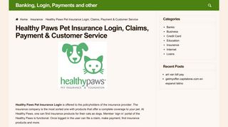 Healthy Paws Pet Insurance Login, Claims, Payment & Customer ...